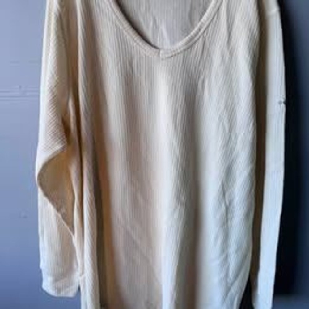 Columbia Pine Peak LS Tunic Thermal Cream VNeck Waffle Knit AW5806-191 Womens 3X